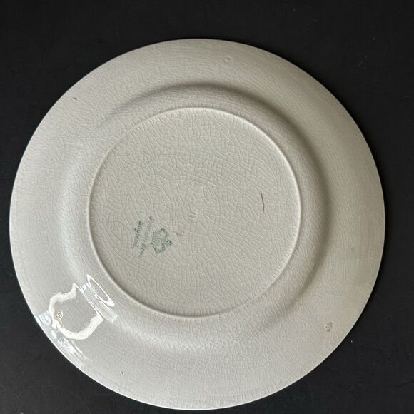 Johnson Brothers China Bread & Butter Plate, Pink Roses, Tan Scrolls, Green VTG - Picture 4 of 7